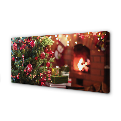 Zdjęcie na płótnie Bombki, Choinka i Prezenty