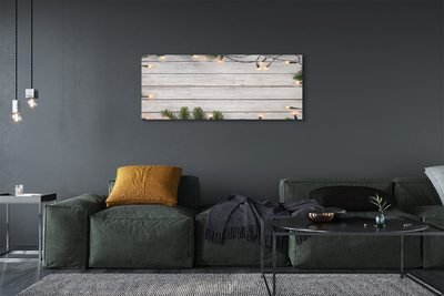 Zdjęcie na płótnie Gałązki, Lampki i Drewno