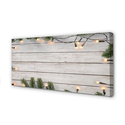 Zdjęcie na płótnie Gałązki, Lampki i Drewno