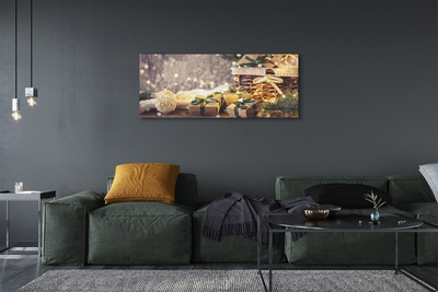 Zdjęcie na płótnie Prezenty, Gałązki i Bombki