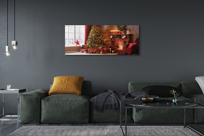 Obraz na płótnie Choinki, Prezenty, Dekoracje i Kominek