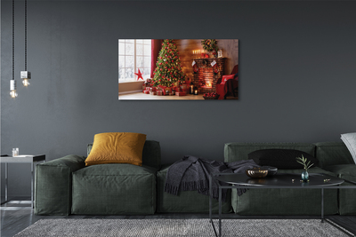 Obraz na płótnie Choinki, Prezenty, Dekoracje i Kominek
