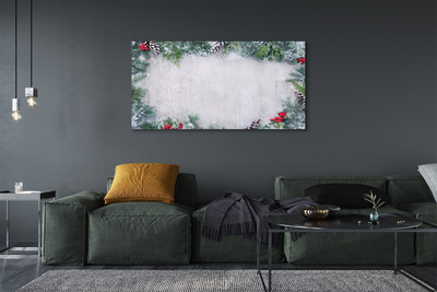 Fotoobraz na płótnie Śnieg, Szyszki i Gałązki