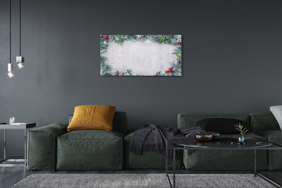 Fotoobraz na płótnie Śnieg, Szyszki i Gałązki