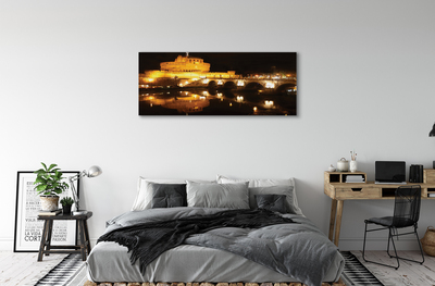 Obraz drukowany na płótnie Nocne Mosty nad Tybrem