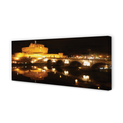 Obraz drukowany na płótnie Nocne Mosty nad Tybrem