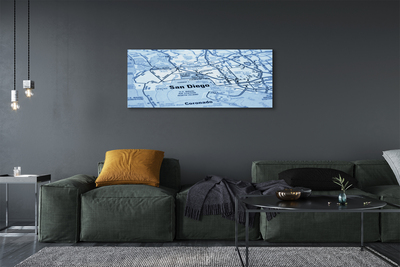 Obraz drukowany na płótnie Szczegółowa Mapa Miasta