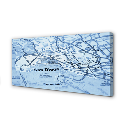 Obraz drukowany na płótnie Szczegółowa Mapa Miasta