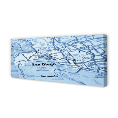 Obraz drukowany na płótnie Szczegółowa Mapa Miasta