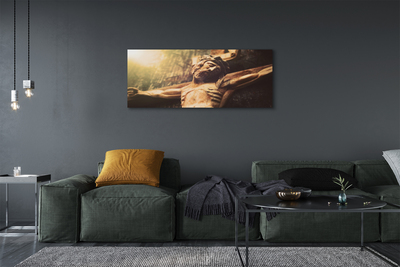 Duży obraz na płótnie Rzeźba Jezusa w Drewnie