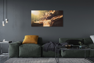 Duży obraz na płótnie Rzeźba Jezusa w Drewnie