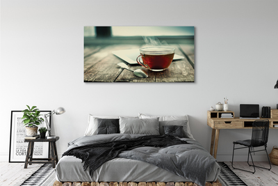 Obraz na płótnie Ciepła herbata łyżeczka