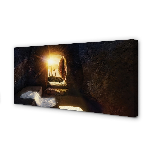 Duży obraz na płótnie Jaskinia, Krzyże i Słońce
