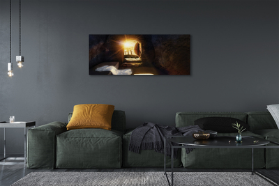 Duży obraz na płótnie Jaskinia, Krzyże i Słońce