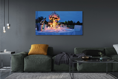 Fotoobraz na płótnie Kwiatowa Kolacja przy Winie