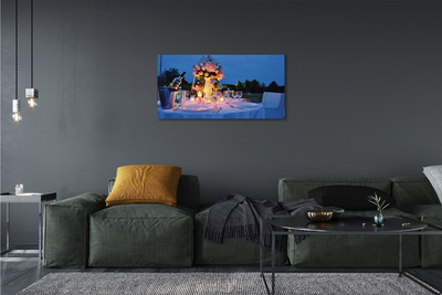 Fotoobraz na płótnie Kwiatowa Kolacja przy Winie