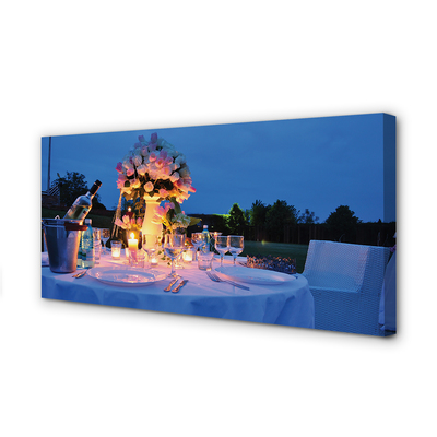 Fotoobraz na płótnie Kwiatowa Kolacja przy Winie