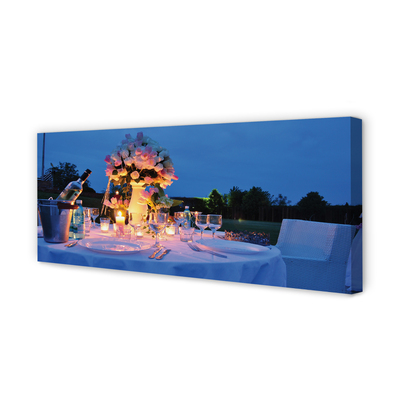 Fotoobraz na płótnie Kwiatowa Kolacja przy Winie