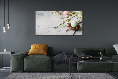 Duży obraz na płótnie Kwiaty i Jajka Wielkanocne