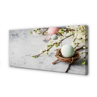 Duży obraz na płótnie Kwiaty i Jajka Wielkanocne