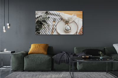 Duży obraz na płótnie Talerz z Kwiatami i Jajkiem