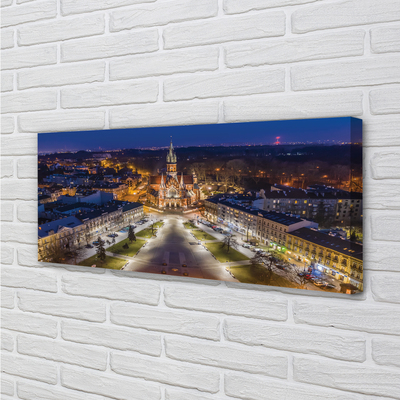 Obraz na płótnie Nocny Widok na Kościół Mariacki