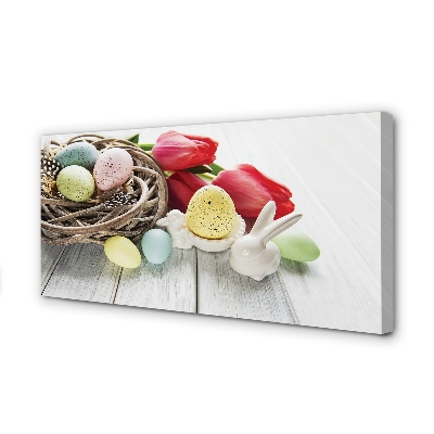 Obraz canvas na ścianę Jajka i Tulipany