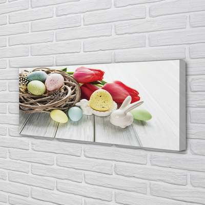 Obraz canvas na ścianę Jajka i Tulipany