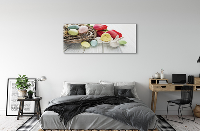 Obraz canvas na ścianę Jajka i Tulipany