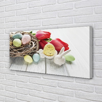 Obraz canvas na ścianę Jajka i Tulipany