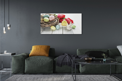 Obraz canvas na ścianę Jajka i Tulipany