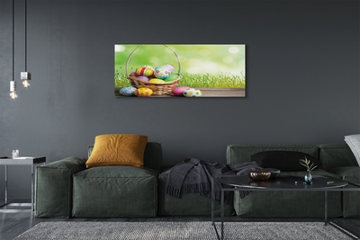Obraz canvas na ścianę Koszyk z Jajkami na Łące