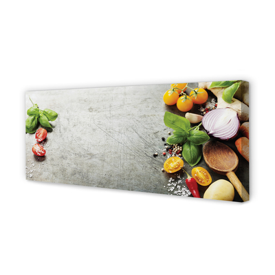 Obraz canvas na ścianę Klasyczne Przyprawy i Cebula