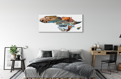 Duży obraz na płótnie Zebra, Żyrafa i Tygrys