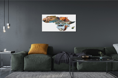 Duży obraz na płótnie Zebra, Żyrafa i Tygrys