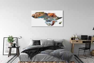 Duży obraz na płótnie Zebra, Żyrafa i Tygrys