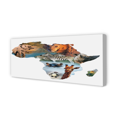 Duży obraz na płótnie Zebra, Żyrafa i Tygrys