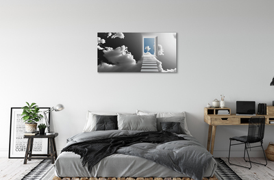 Zdjęcie na płótnie Schody do Drzwi w Chmurach