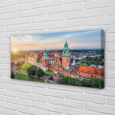 Obraz na płótnie Kraków Zamek panorama wschód słońca