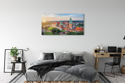 Obraz na płótnie Kraków Zamek panorama wschód słońca