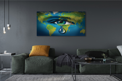 Duży obraz na płótnie Mapa w Oku z Łzą