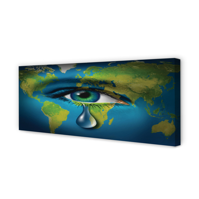 Duży obraz na płótnie Mapa w Oku z Łzą