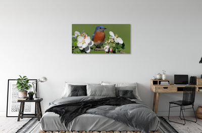 Obraz na płótnie Kwiaty kolorowa papuga