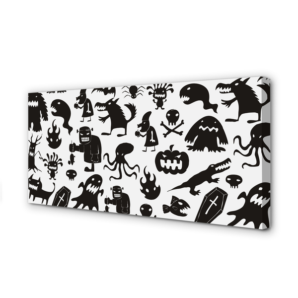 Obraz na płótnie Czarne Stwory na Białym Tle