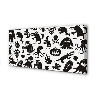 Obraz na płótnie Czarne Stwory na Białym Tle