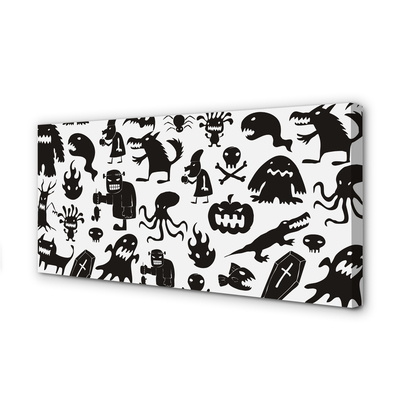 Obraz na płótnie Czarne Stwory na Białym Tle