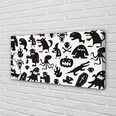 Obraz na płótnie Czarne Stwory na Białym Tle