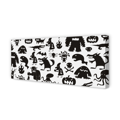 Obraz na płótnie Czarne Stwory na Białym Tle