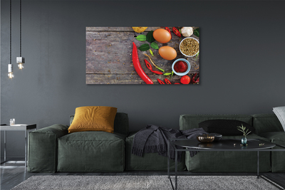 Obraz drukowany na płótnie Kompozycja z Jajkiem i Papryczką