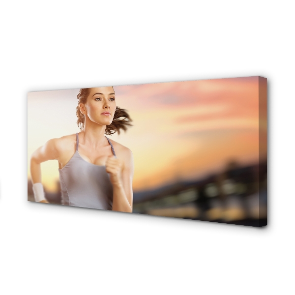 Duży obraz na płótnie Kobieta na Tle Nieba